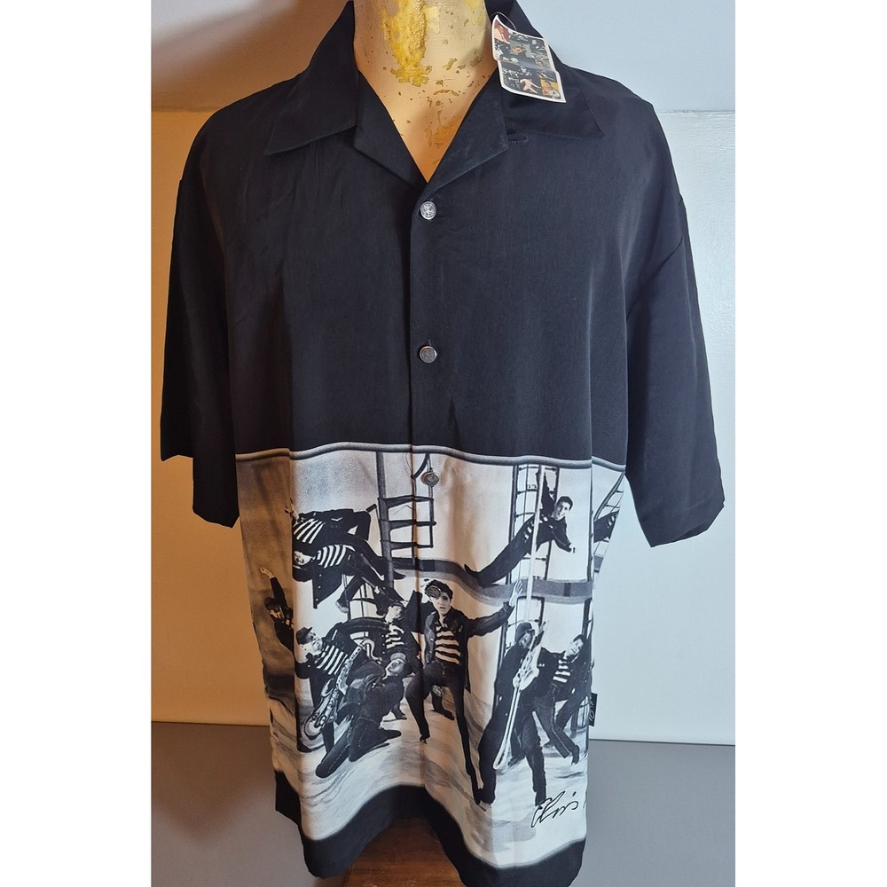 Elvis Presley Dragonfly Mens Jailhouse Rock Button-Up Shirt XL NEW NWT